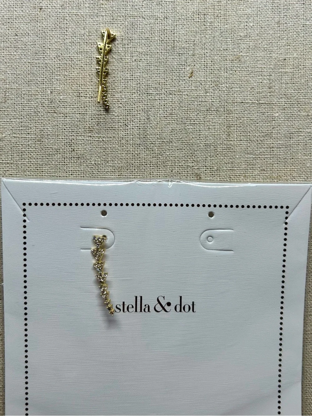 Stella & Dot Gold Paver Triangle Ear Climbers